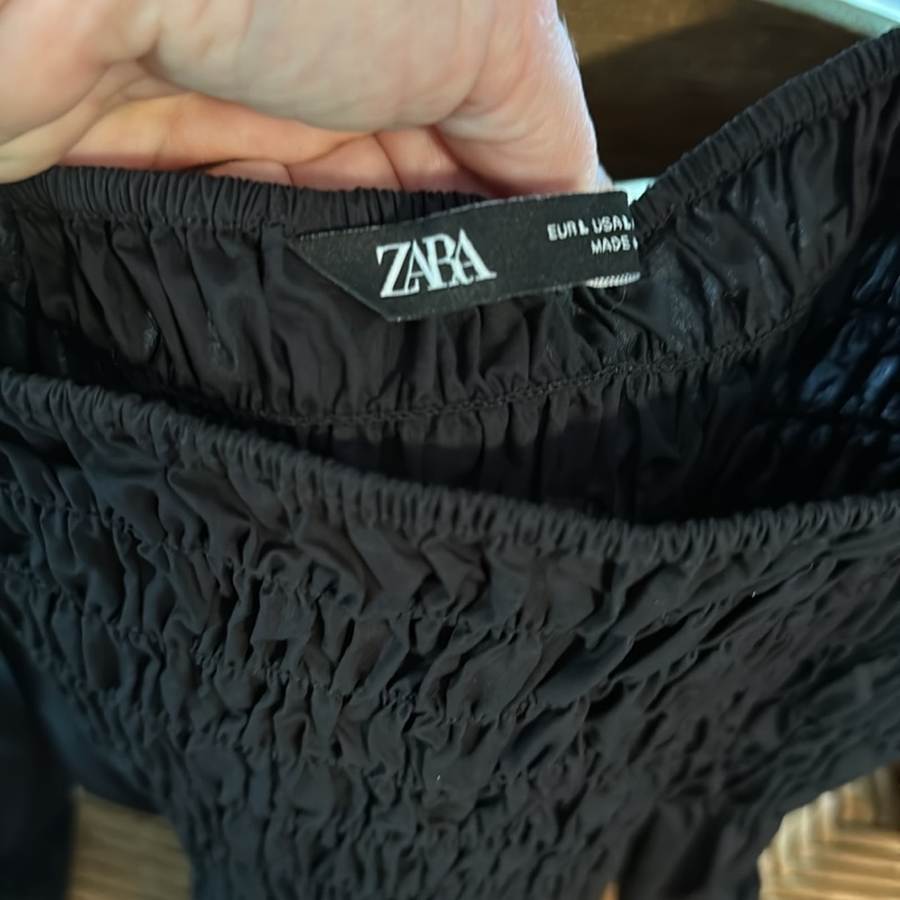ZARA black Crop Blouse